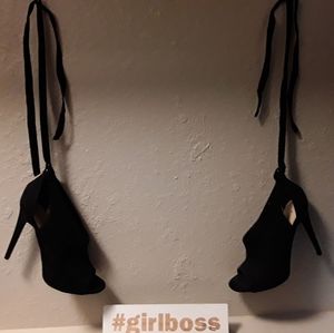 Just Fabulous Black Lace up heels